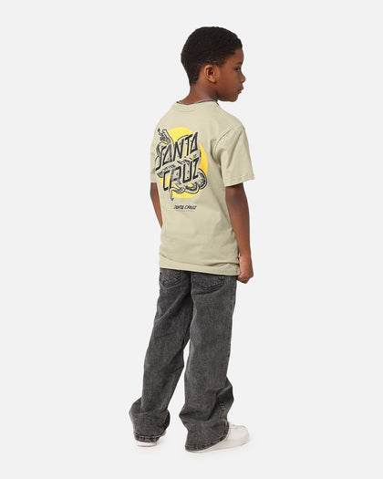 Santa Cruz Kid's Snake Dot Strip T-Shirt Light Green