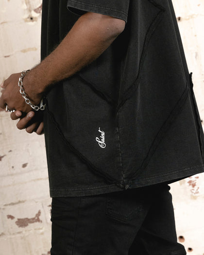 Saint Morta Deconstructed PSI Boxy Vintage T-Shirt Vintage Black