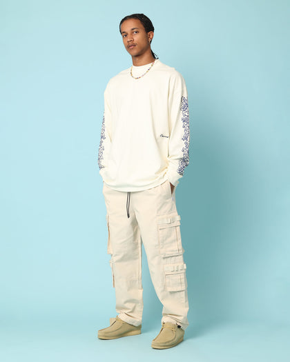 Carré Botanical Oversized Long Sleeve T-Shirt Off White