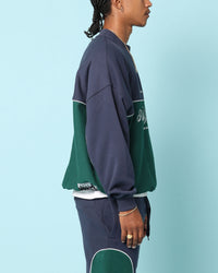 Carré Paris Dice Club Oversized Panel Crewneck Forest Green/Midnight
