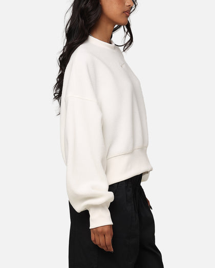 Nike Women's Sportswear Plush Mod Cropped Crewneck Sail/Lt Orewood Brown
