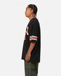 Majestic Athletic Cincinnati Bengals Vintage Sport Striped Sleeve T-Shirt Faded Black