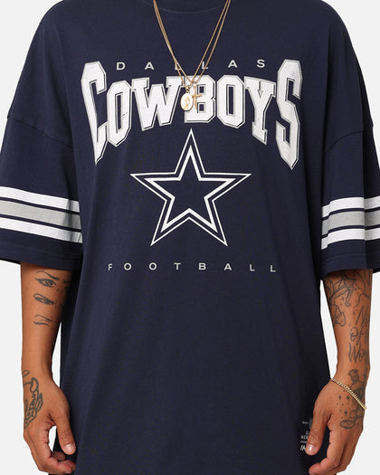 Majestic Athletic Dallas Cowboys Vintage Sport Striped Sleeve T-Shirt Navy