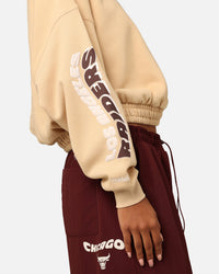 Mitchell & Ness Women's Los Angeles Raiders Dazed Cropped Crewneck Warm Sand
