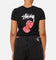Stüssy Women's Fuzzy Dice Slim T-Shirt Black
