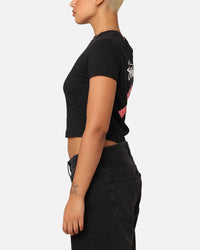 Stüssy Women's Fuzzy Dice Slim T-Shirt Black