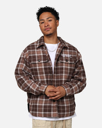 X-Large Quilted Flannel Shirt Brown