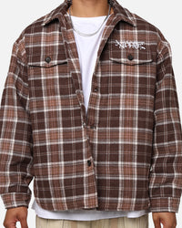X-Large Quilted Flannel Shirt Brown