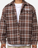 X-Large Quilted Flannel Shirt Brown
