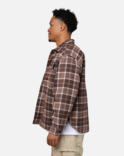 X-Large Quilted Flannel Shirt Brown