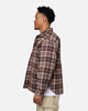 X-Large Quilted Flannel Shirt Brown