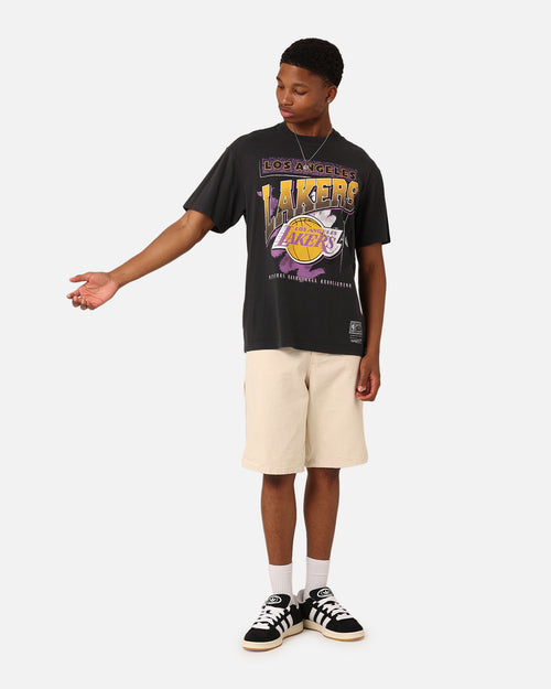 Mitchell & Ness Los Angeles Lakers Brush Off 2.0 T-Shirt Faded Black