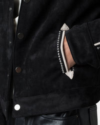 MNML Suede Collared Jacket Black