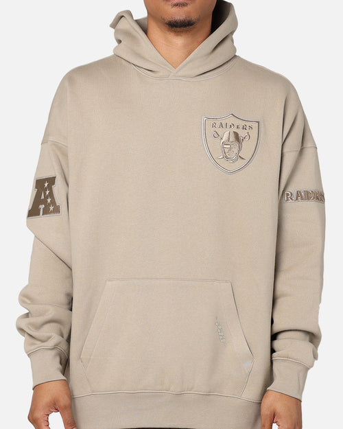 Pro Standard Las Vegas Raiders Drop Shoulder Hoodie Taupe