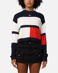 Tommy Jeans Women's TJW Colourblock Badge Sweater Ancient White/Multi