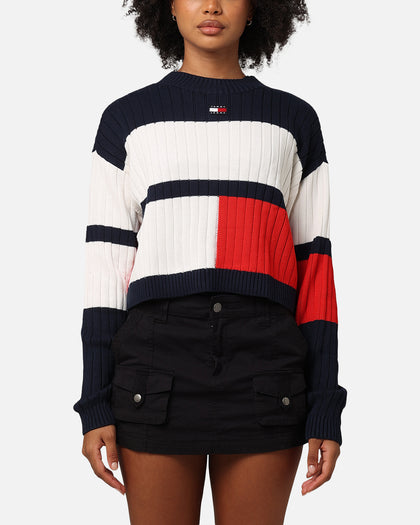 Tommy Jeans Women's TJW Colourblock Badge Sweater Ancient White/Multi