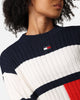 Tommy Jeans Women's TJW Colourblock Badge Sweater Ancient White/Multi