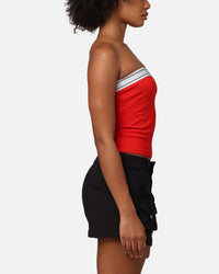 Tommy Jeans Women's Logo Taping Tube Top Deep Crimson