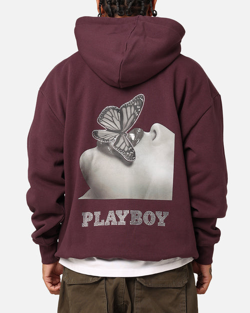 Playboy Diamanté Hoodie Plum