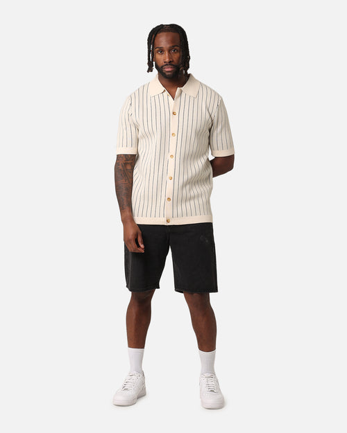 XXIII Nicholas Knit Button Up Shirt Sand/Black