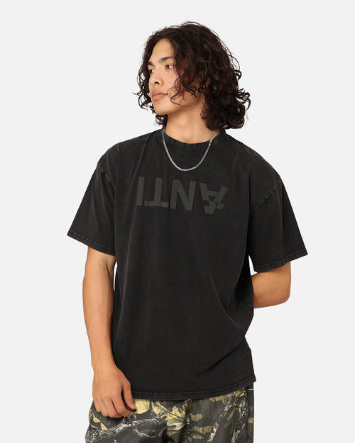 The Anti Order Anti Logo T-Shirt Black Acidwash