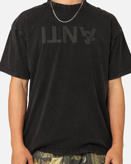 The Anti Order Anti Logo T-Shirt Black Acidwash