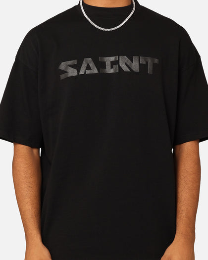 Saint Morta Scripture Mock Neck T-Shirt Black