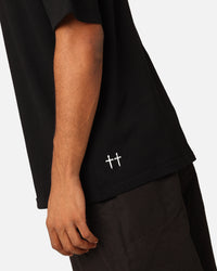 Saint Morta Scripture Mock Neck T-Shirt Black