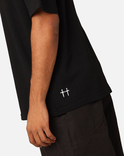 Saint Morta Scripture Mock Neck T-Shirt Black
