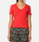 Adidas Women's 3 Stripe V-Neck T-Shirt Better Scarlet