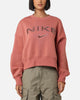 Nike Women's Sportswear Pheonix Fleece Oversized Logo Crewneck Canyon Pink/Light Orewood Brown