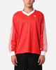 Adidas Pique Long Sleeve Football Polo Shirt Better Scarlet