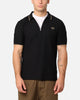 Fred Perry Crepe Pique Zip Neck Polo Shirt Black