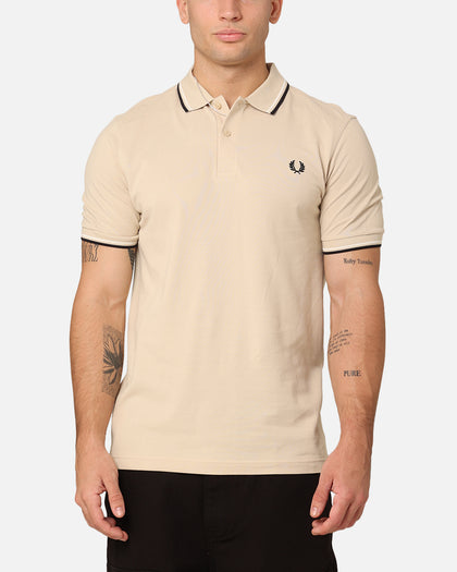 Fred Perry Twin Tipped Polo Shirt Oatmeal/Ecru/Black