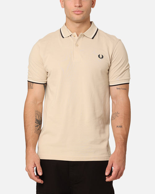 Fred Perry Twin Tipped Polo Shirt Oatmeal/Ecru/Black