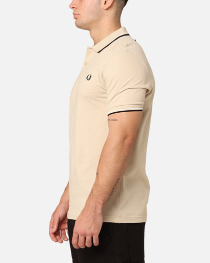 Fred Perry Twin Tipped Polo Shirt Oatmeal/Ecru/Black