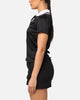 X-Girl Women's Solid Football Short Sleeve Polo Shirt Black/White