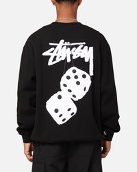 Stussy Fuzzy Dice Chenille Fleece Hoodie Black