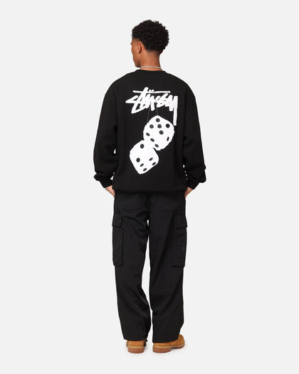 Stussy Fuzzy Dice Chenille Fleece Hoodie Black