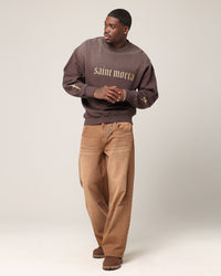 Saint Morta Divine Reverence Boxy Crewneck Brown