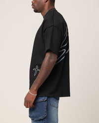 Saint Morta Shadow Waffle T-Shirt Black
