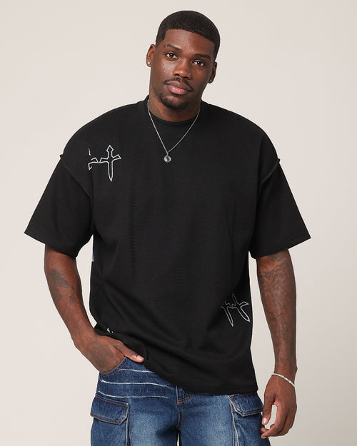 Saint Morta Shadow Waffle T-Shirt Black