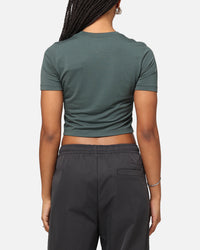 Nike Women's Sportswear Essential Slim Cropped T-Shirt Vintage Green/White