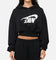 Nike Women's Sportswear Oversized Cropped Fleece Pullover Hoodie Black/Sail