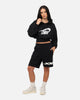 Nike Women's Sportswear Oversized Cropped Fleece Pullover Hoodie Black/Sail