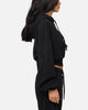 Nike Women's Sportswear Oversized Cropped Fleece Pullover Hoodie Black/Sail