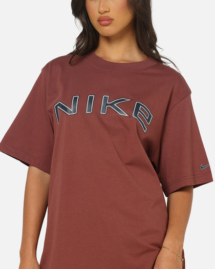 Nike Women's Sportswear Phoenix T-Shirt Red Sepia