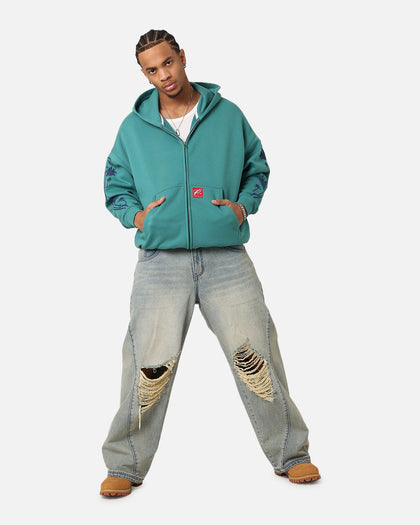 Carre Flower Bomb Full Zip Hoodie Oxidized Green