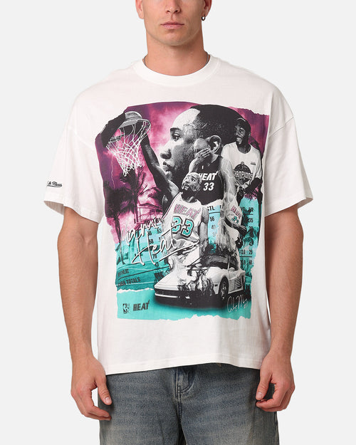 Mitchell & Ness Miami Heat Alonzo Mourning South Beach T-Shirt Vintage White