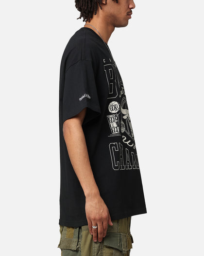 Mitchell & Ness Chicago Bulls 6 Time World Champions T-Shirt Faded Black